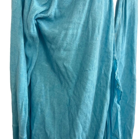 CHICO'S Open Waterfall Lightweight Long Sleeve Cardigan Sweater Sky Blue sz 2 /L - Picture 9 of 16